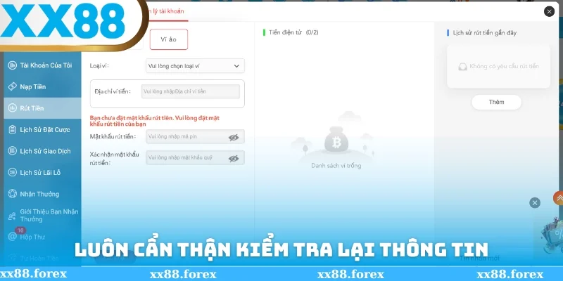 Luôn cẩn thận kiểm tra lại thông tin trước khi xác thực